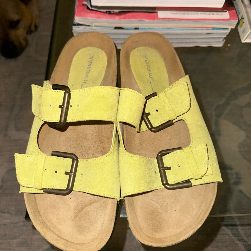 INTENTIONALLY BLANK Yellow Platform Sandals